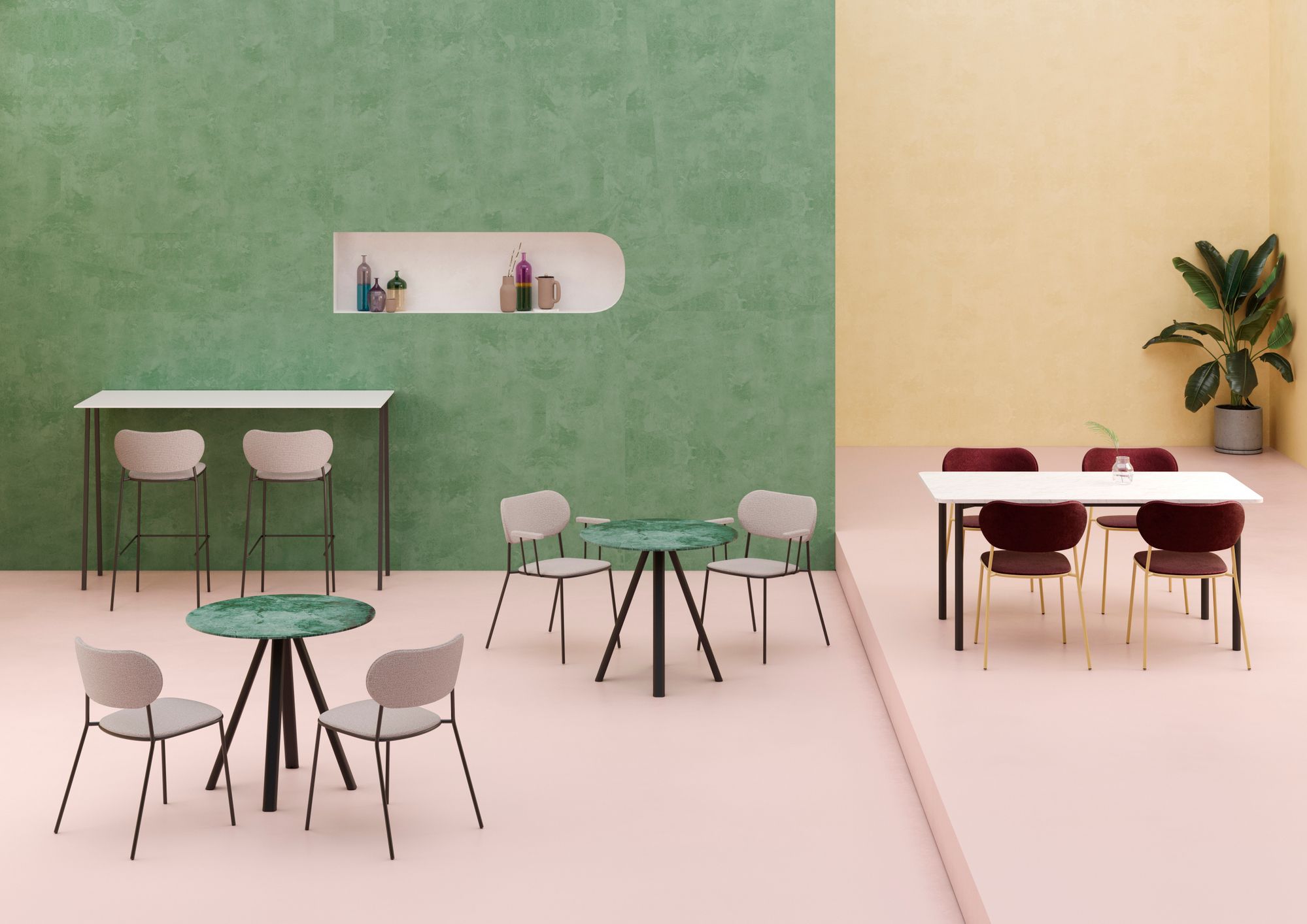 Квадратный ламинированный стол с 4 ножками GABER NORMAN SQUARE ARCH-00047700 - Вид №3