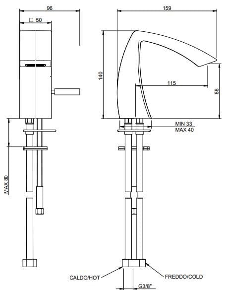 Латунный смеситель для раковины / Смеситель для биде Rubinetterie Treemme Archè ARCH-00139636 - Вид №1