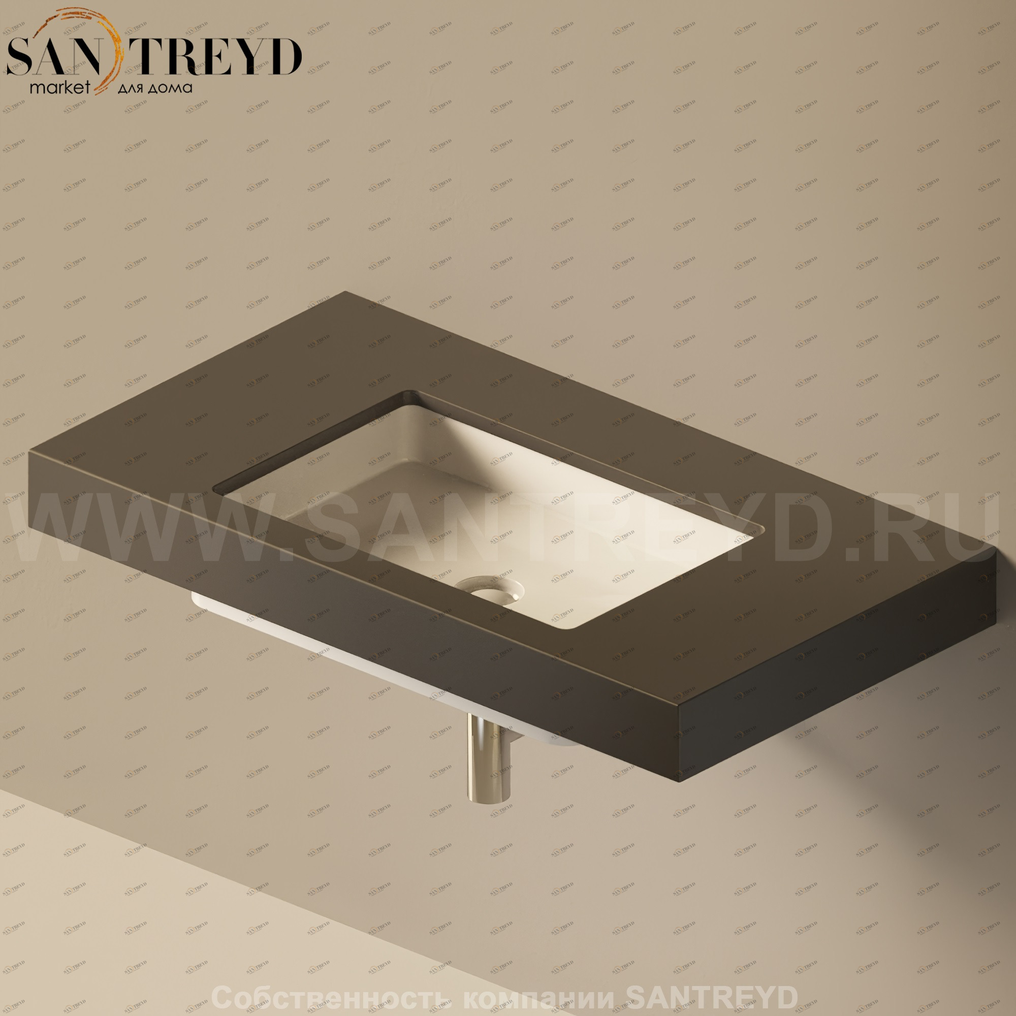 Flaminia FLYMAX Столешница с отверстием под раковину от 80 до 250 см черная FY40SP.7006 Ceramica Flaminia FY40SP7006