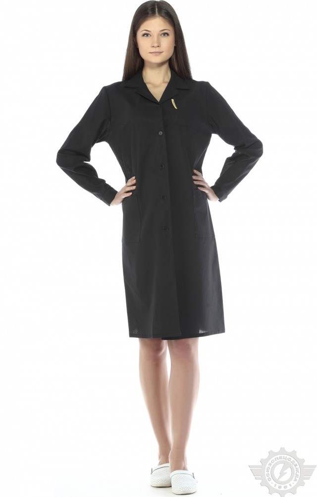 61677 Халат женский темный  Одежда для обслуживающего персонала  размер 52-54/158-164 Спецодежда  - Вид №5