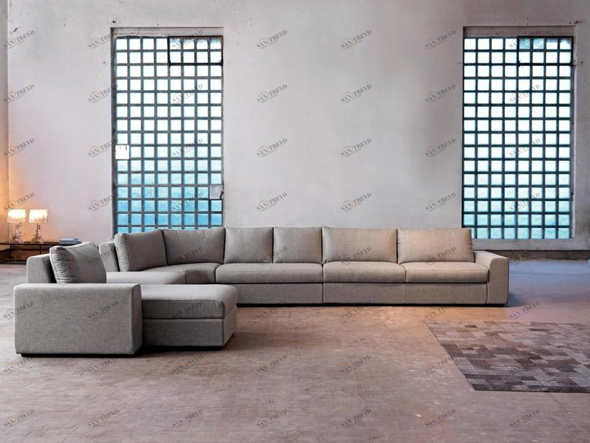 Domingo Salotti Угловой диван из ткани с шезлонгом Sander sun-id-1380535