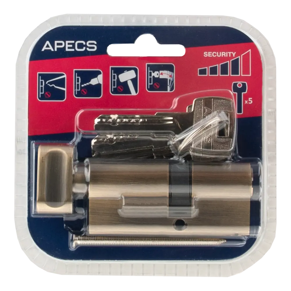 Цилиндровый механизм APECS Pro с защитой от взлома, ключ-вертушка бронза 84168044 SM STLM-0046659 - Вид №2