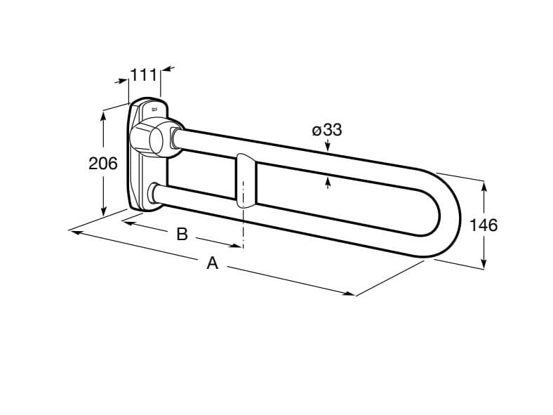 U-образная откидная ручка для ванной комнаты Roca ACCESS ARCH-00149444 - Вид №6