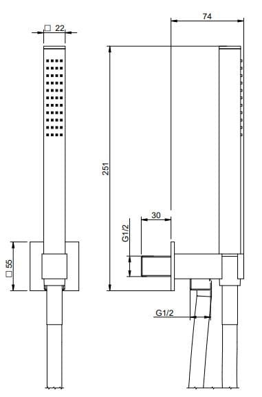 Латунный настенный набор для ванны с 5 отверстиями Rubinetterie Treemme ARCH-00106077 - Вид №4
