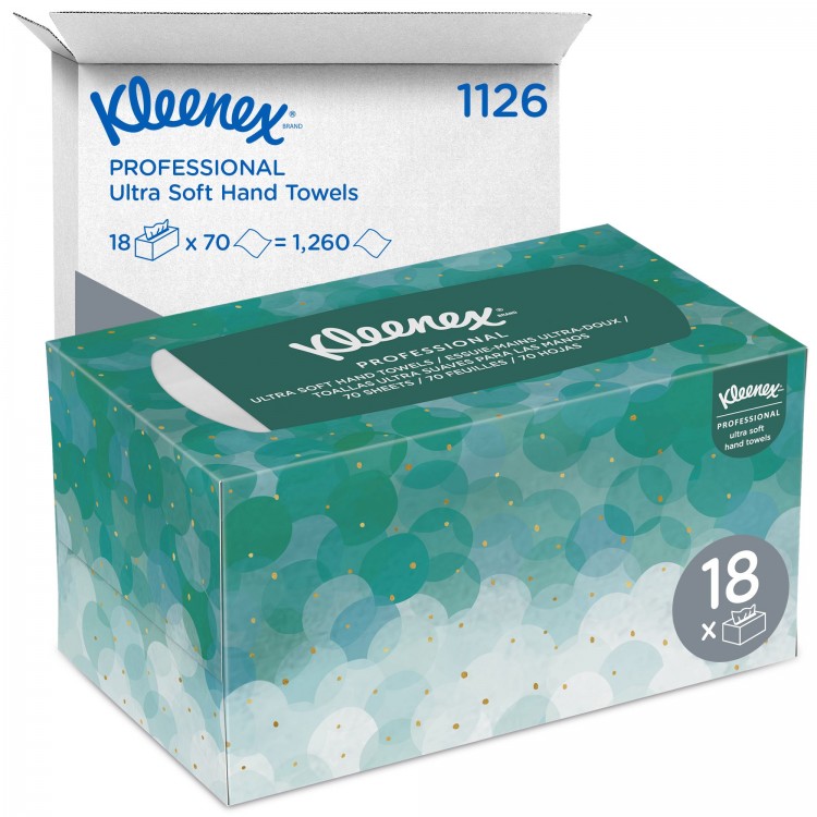 1126 Kimberly Clark Полотенца бумажные листовые Kimberly Clark Soft Pop-Up 1126 (11268) Z-сложения 1-слойные в пачке по 70 листов 