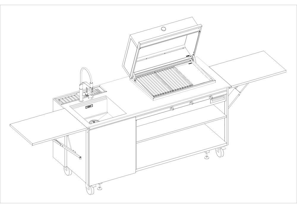 7555005 Finalmente BBQ с раковиной, модель 7555 005 Fosterspa  - Вид №1