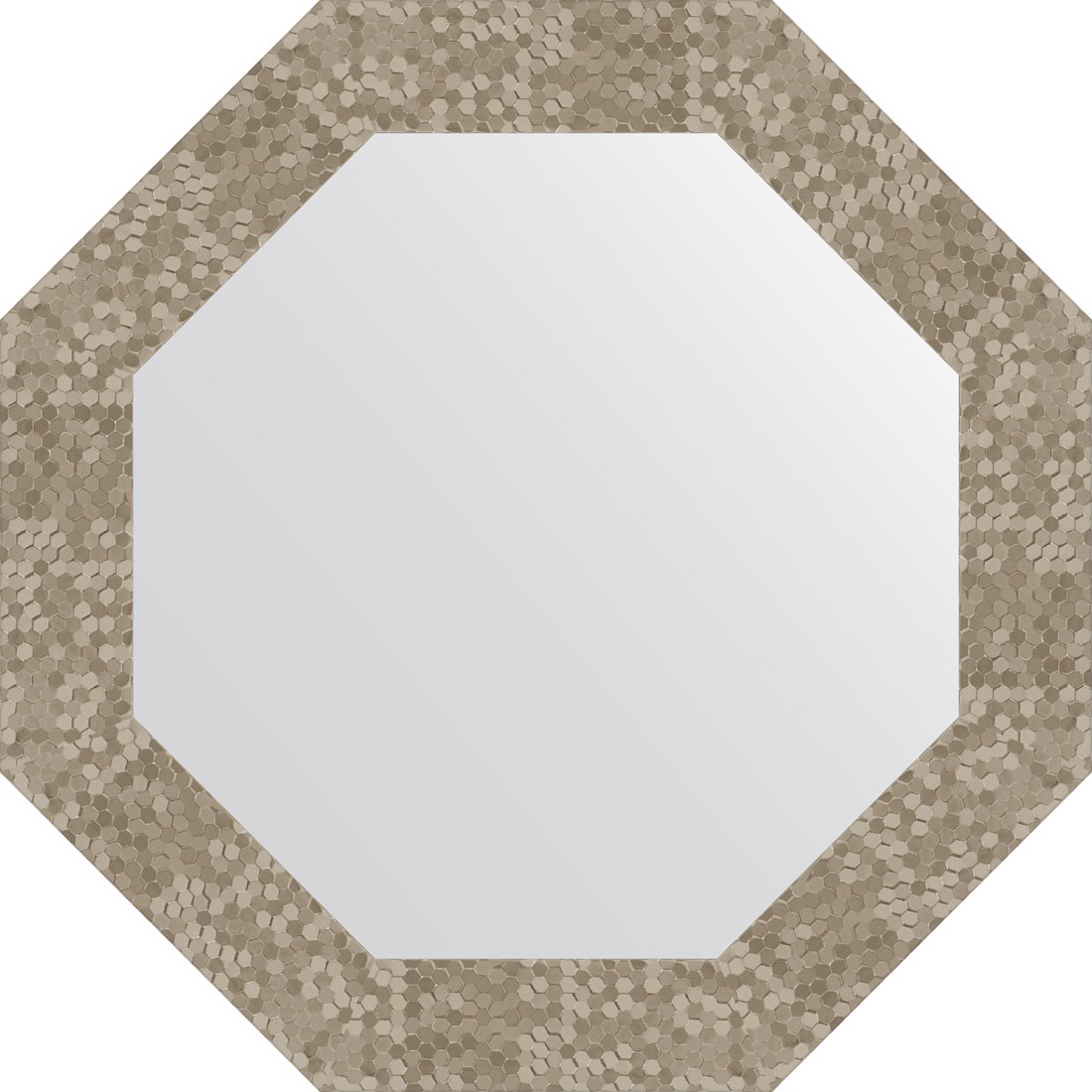 BY 7310 Зеркало в багетной раме - соты титан 70 mm EVOFORM Octagon
