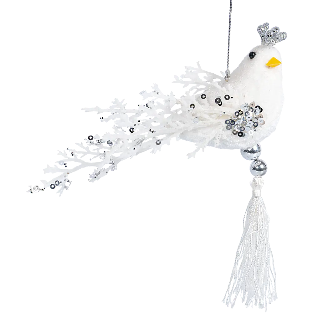 89368976 Украшение декоративное подвесное Птичка 14x13 см белый STLM-1415697 Santreyd 