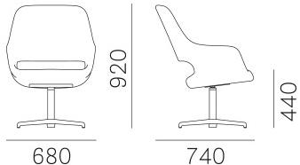 Pedrali Поворотное тканевое кресло с подлокотниками Babila 2789 - Вид №5