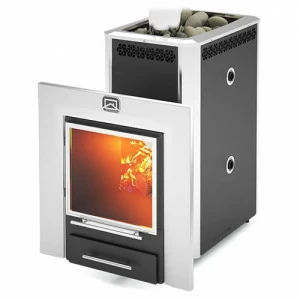 Печь для бани Теплодар Сибирь Панорама 20 ЛРК с теплообменником