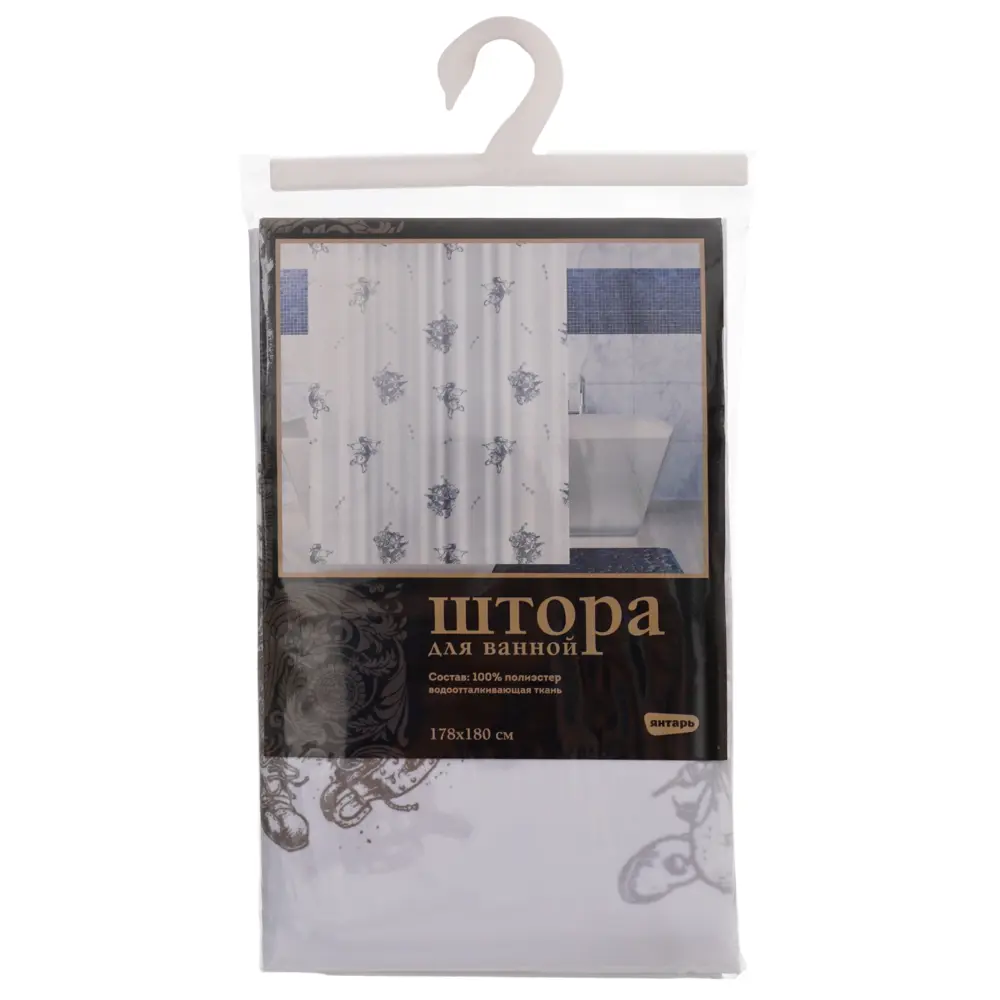Штора для ванной комнаты «Mood» 180х180 см цвет белый 17942512 STLM-2208301 Santreyd Без серии - Вид №5