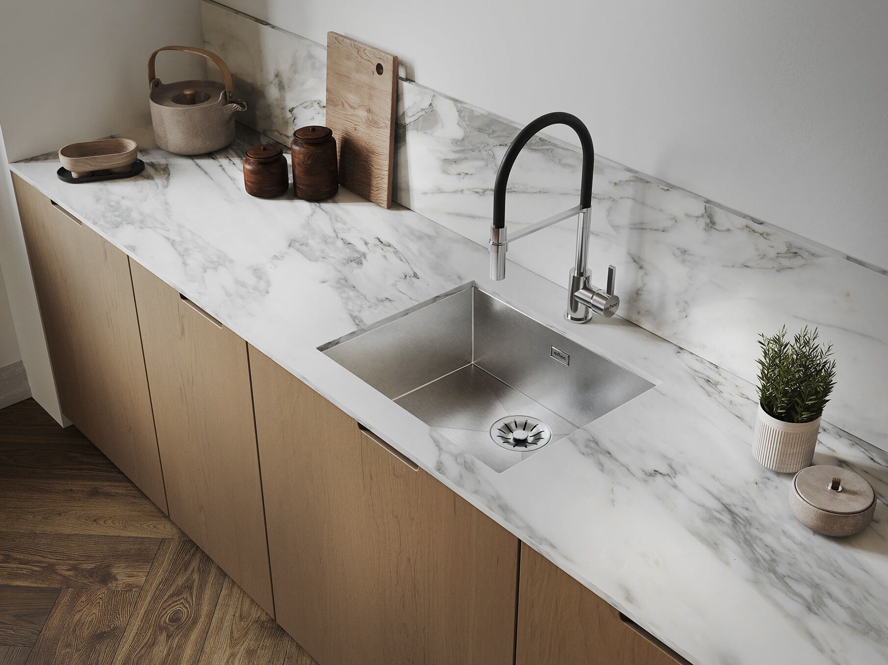 Раковина из нержавеющей стали с одной чашей Evhoc Ethna ARCH-00056478