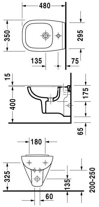 223715 Биде подвесное D-Code Duravit - Вид №2