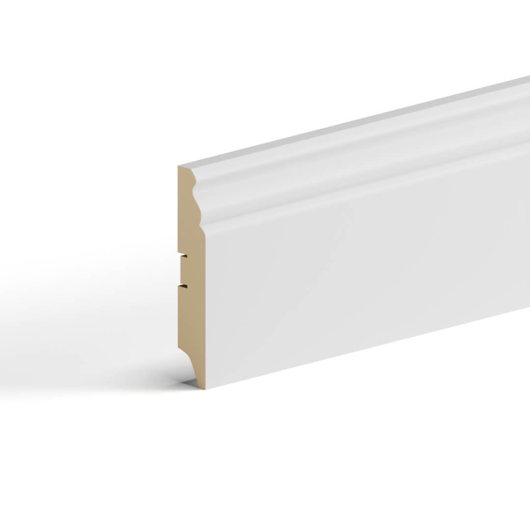 Напольный плинтус МДФ STELLA 100E 2000x100x16 Белый (4шт в упак) Standart STSR-1339