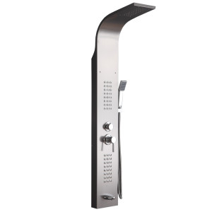 GFmark - Душевая панель - "тропический душ" с двумя лейками, корпус МАТОВАЯ нержавеющая сталь, марки 304, код: 5501