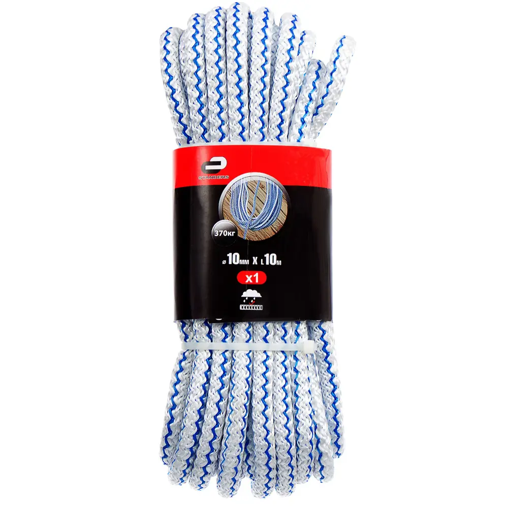 Шнур хозяйственно-бытовой Standers с сердечником 10 мм, 10 м, цвет белый/синий STLM-2017839 - Вид №3