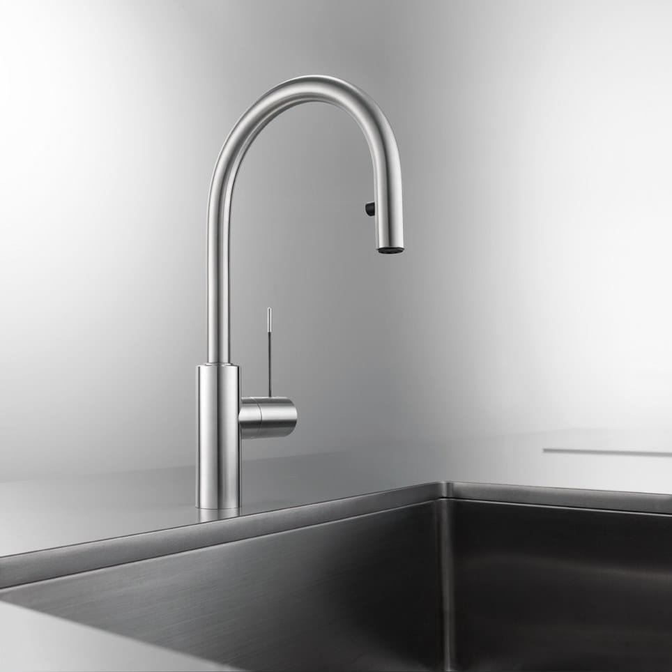 Смеситель для кухни из нержавеющей стали со съемным ручным душем KWC ONO ARCH-00002636 - Вид №1