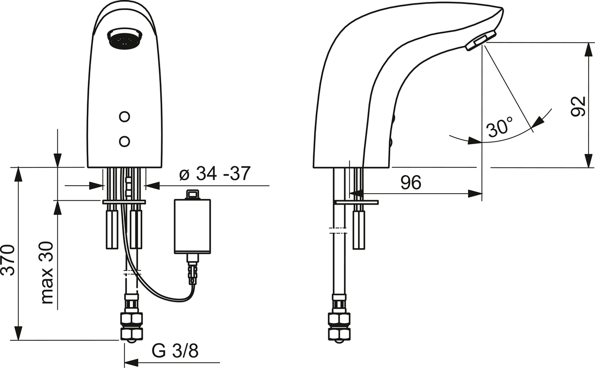 Oras 6159FZ Смеситель для умывальника, 6 V, Bluetooth 6159FZ Electra Хром  - Вид №1