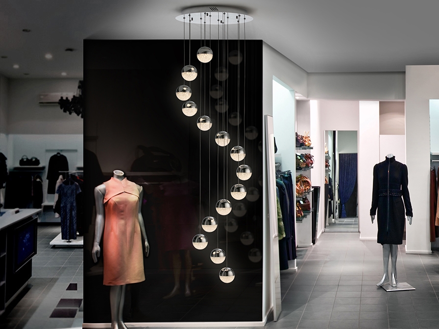 109025 Подвесной светильник LED 14L Ø51 DIM BLUETOOTH хром Schuller Sphere