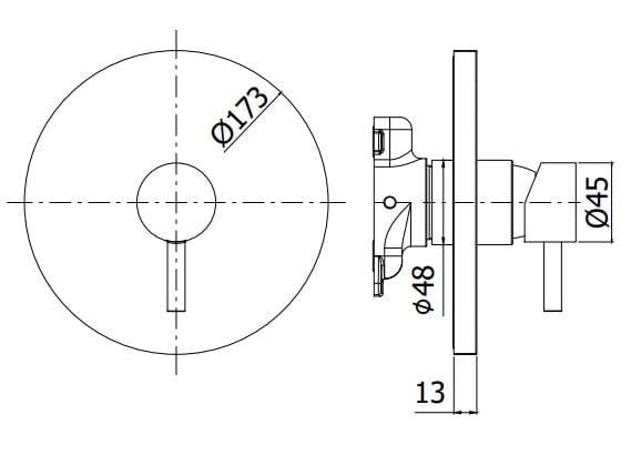 Встраиваемый смеситель для душа с пластиной RUBINETTERIA PAFFONI Light ARCH-00118930 - Вид №2