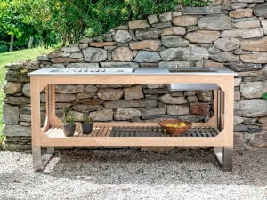 Lgtek Летняя кухня из стали и дерева Window