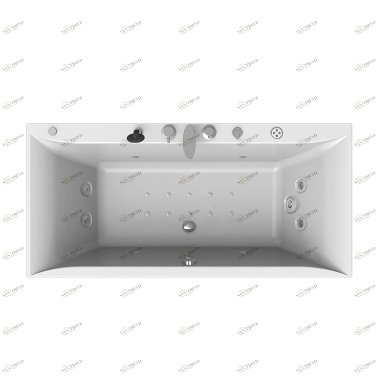 Гидромассаж "Спортивный Chrome" на ванну Палермо (двигатель 1500 Вт, система "Turbo-pool", джет Релакс - 8 шт., джет Линц, Магнус - 1 шт.) Radomir 1-65-2-0-3-033