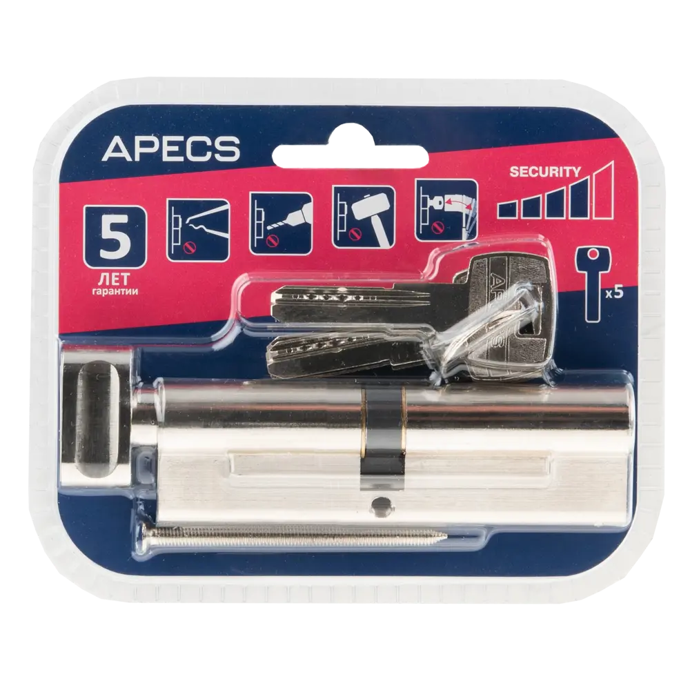 Цилиндровый механизм APECS Pro LM-120-C-NI с защитой от взлома 84168072 SM STLM-0894595 - Вид №2