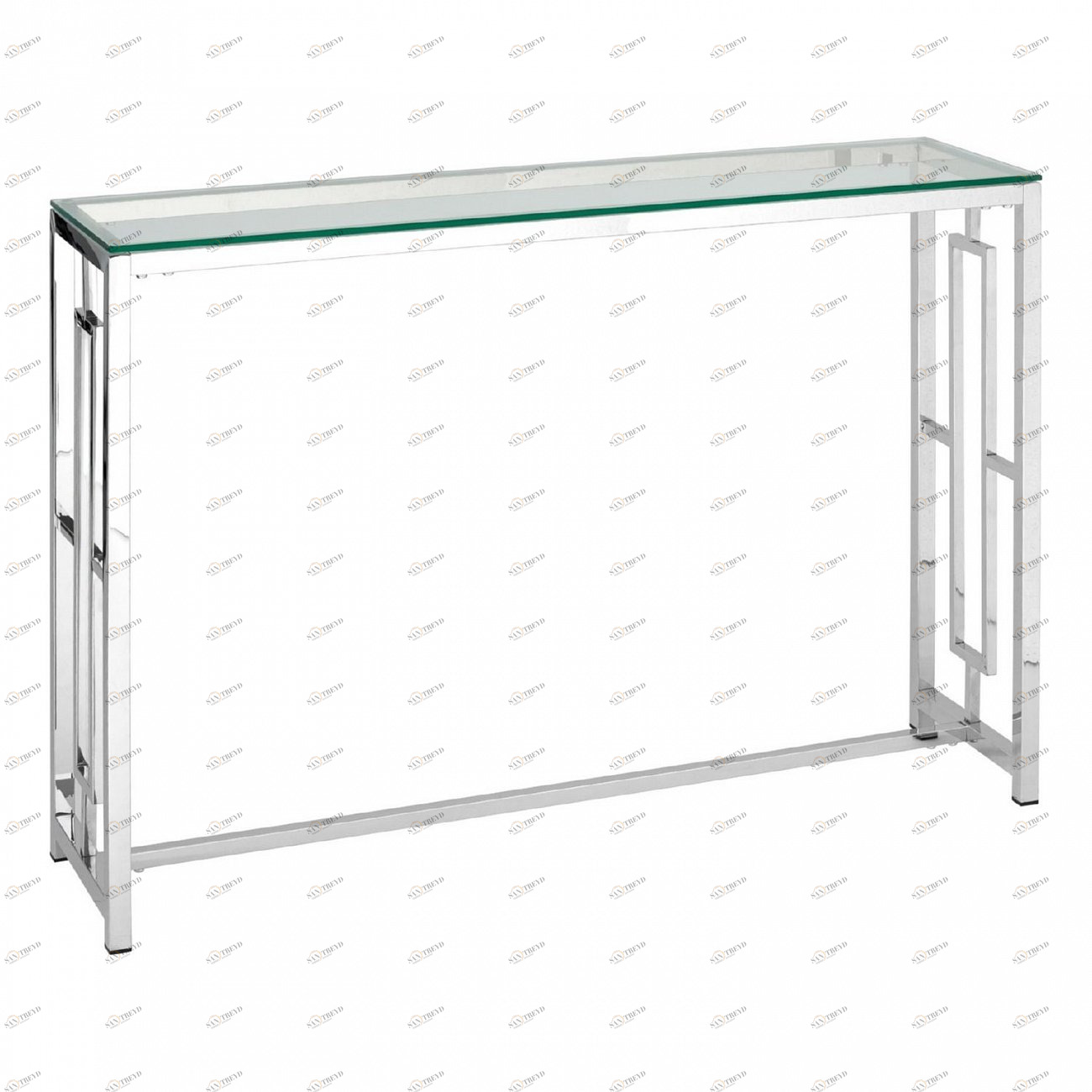 Консоль стеклянная 115х30 см прозрачная с серебром "Бруклин" STOOL GROUP  00-3881908 Серебро 