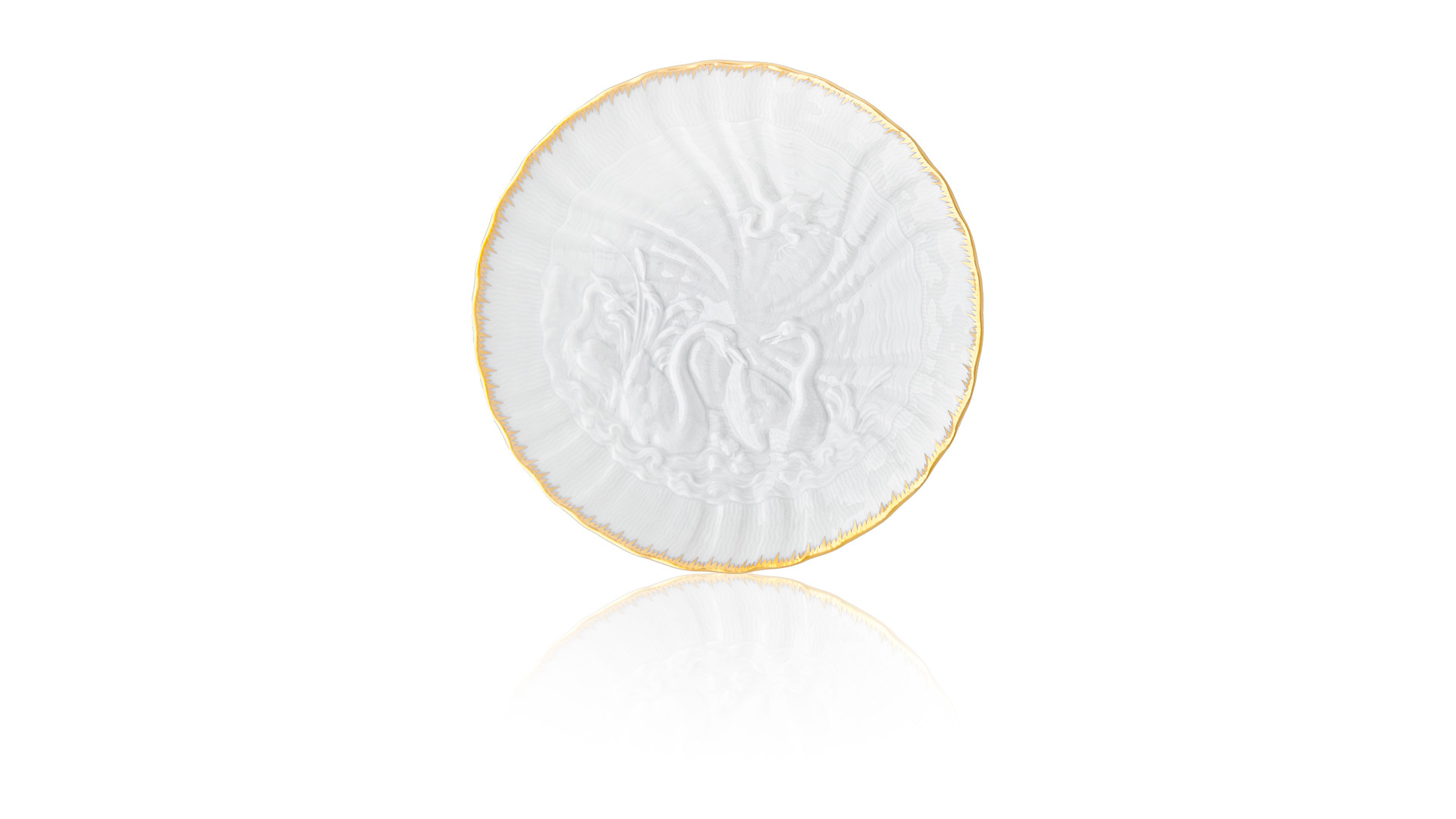 67418 Meissen Чашка чайно-кофейная с блюдцем 140мл "Лебединый сервиз" (золотой кант) Фарфор  - Вид №2