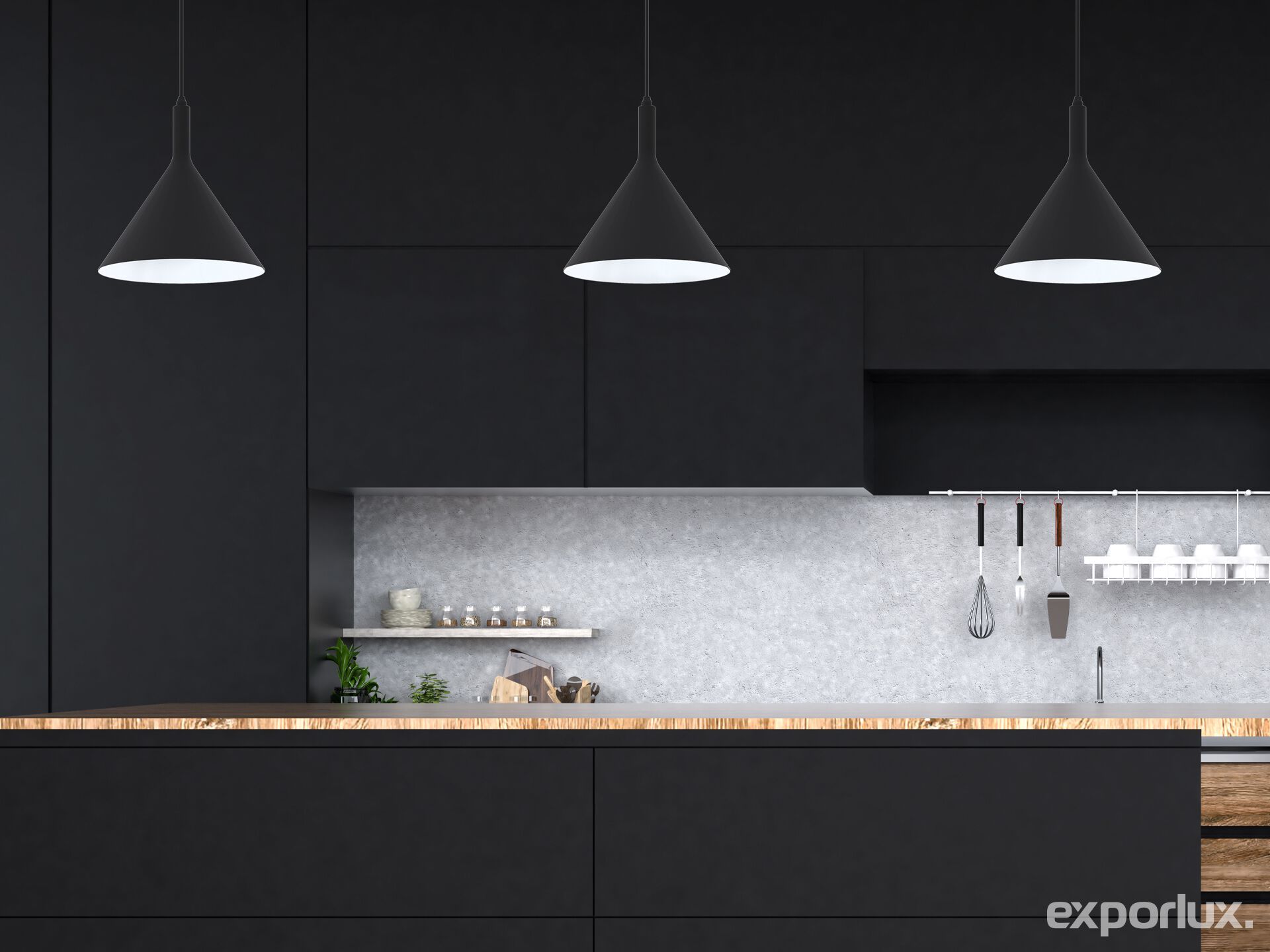 Термокрытый алюминиевый подвесной светильник Exporlux OZ SU ARCH-00073069 - Вид №1