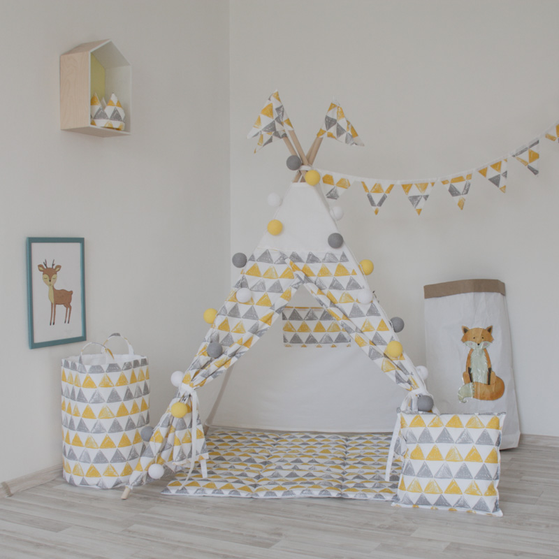 Игровой коврик для вигвама Triangles VAMVIGVAM TRIANGLES 281608 Бежевый Santreyd  - Вид №3