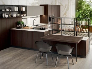 Composit Деревянная кухня с полуостровом Pepper