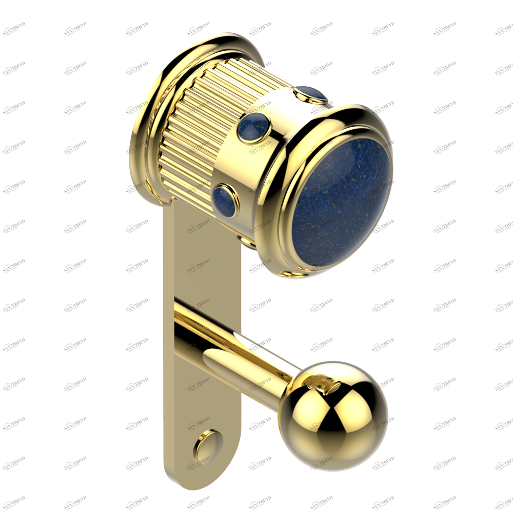 U7B-517 Крючок для халатов одинарный Thg-paris Trocadéro с лазуритом Покрытие PVD золотистый цвет U7B-517 CAT.F