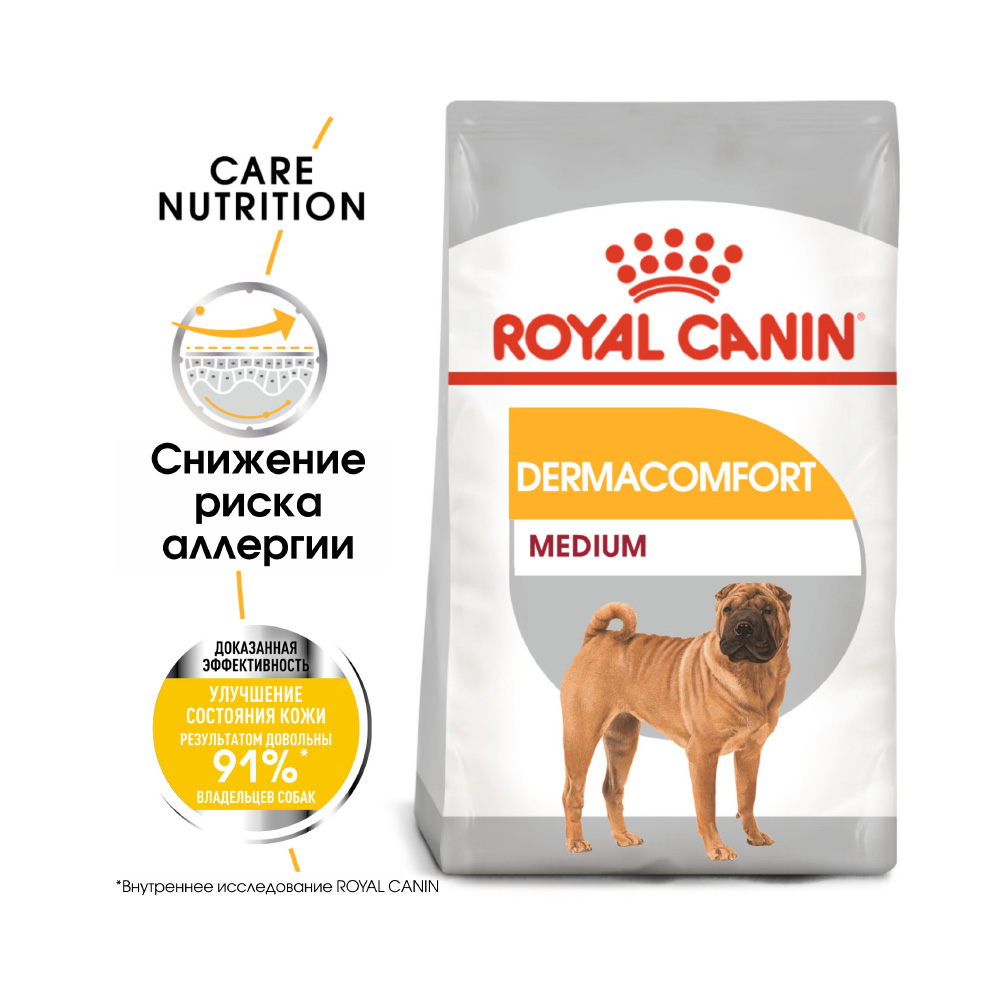 Т0055161 Корм для собак Size Medium Dermacomfort для средних пород с чувствительной кожей сух. 3кг ROYAL CANIN  - Вид №1