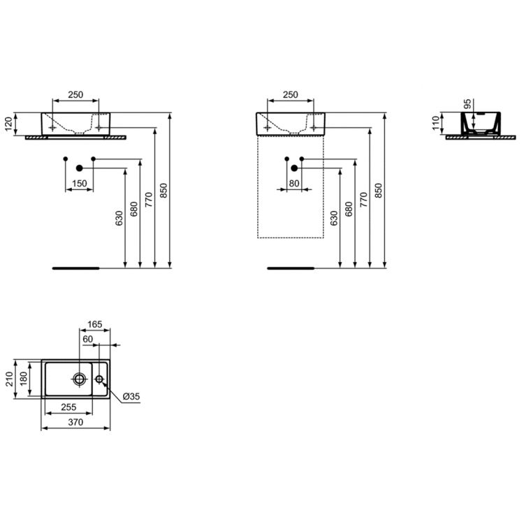 E211201 Раковина 37х21 см Ideal Standard TEMPO - Вид №13