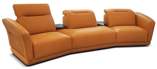 Rossini Sofas Секционный изогнутый кожаный диван с подголовником Monicelli sun-id-1491227 - Вид №3