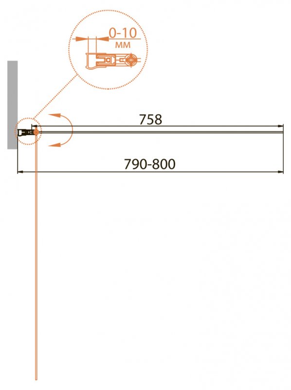 RELAX-V-1-80/140-C-Bi Душевое ограждения на борт вынны Cezares Китай - Вид №1