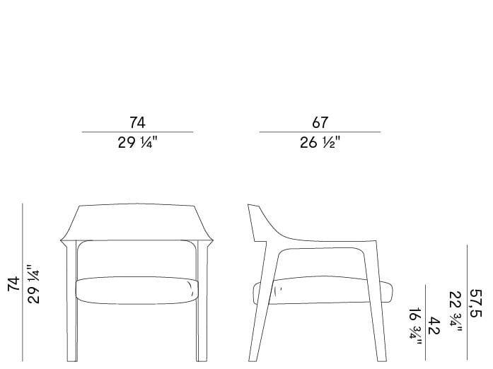 Кресло из ясеня с подлокотниками Potocco Щепка ARCH-00116738 - Вид №3