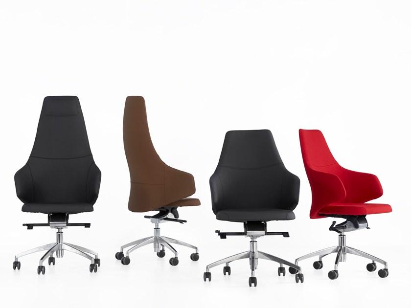 B&T Design Кожаное кресло руководителя с 5 спицами и средней спинкой sun-id-1427626 - Вид №3