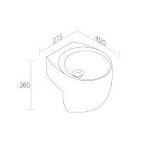 L313T0RPV1.100 Подвесная раковина круглая A. e T. Italia IDEA Белый глянцевый AeT ITALIA - Вид №3