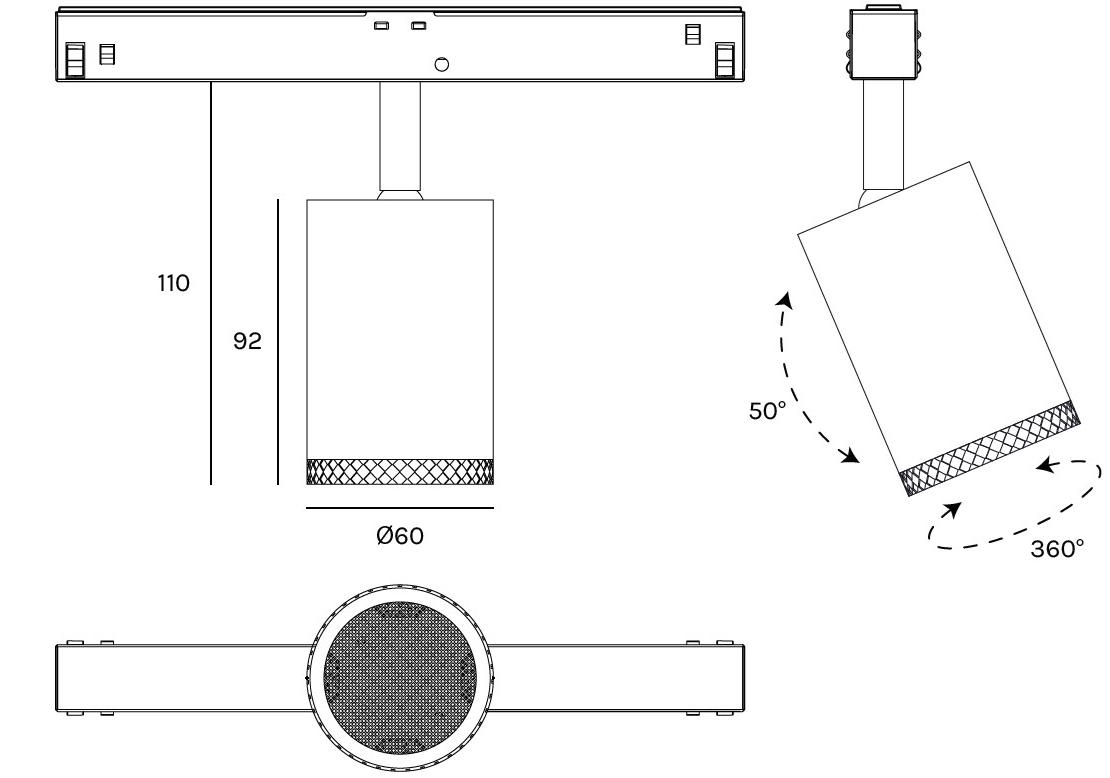 Olev Освещение металлической дорожки Beam sun-id-1409582 - Вид №8