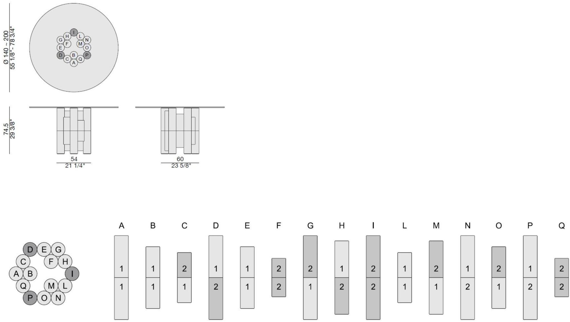 Porada Круглый стол из массива дерева со стеклянной столешницей Nineteen sun-id-1426494 - Вид №3