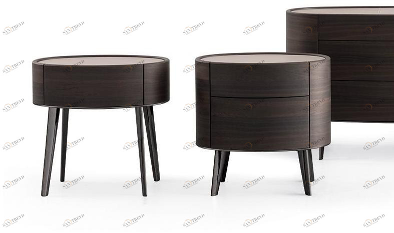 Poliform Овальная тумбочка из дерева с ящиками Kelly sun-id-1476993