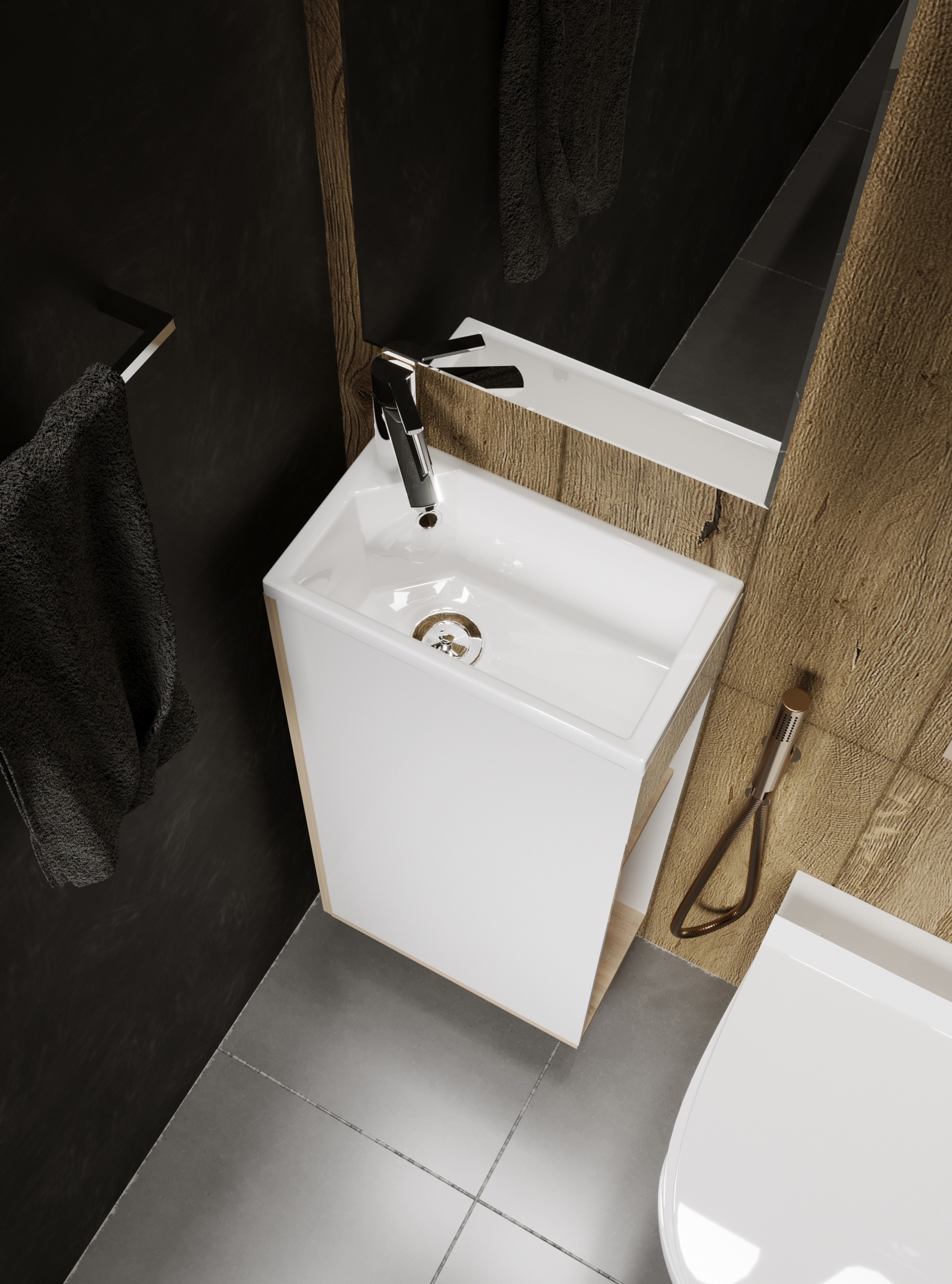 У85930 Тумба с раковиной Laura 40Н 1д. Дуб Сонома 1 Marka Laura - Вид №1