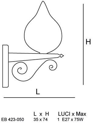 Siru Настенный светильник для улицы из муранского стекла  Eb 423-050  - Вид №1