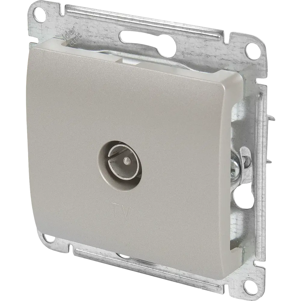 Розетка телевизионная встраиваемая Systeme Electric Glossa цвет платина 84644905 STLM-2047932 - Вид №1