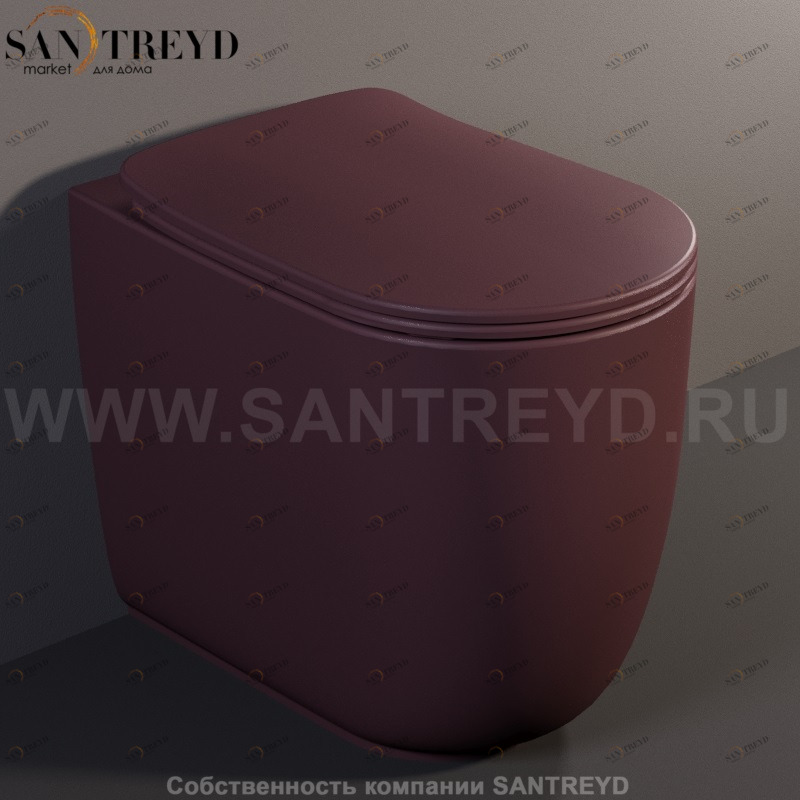 531875 Приставной унитаз напольный Красный Kerasan Nolita Италия