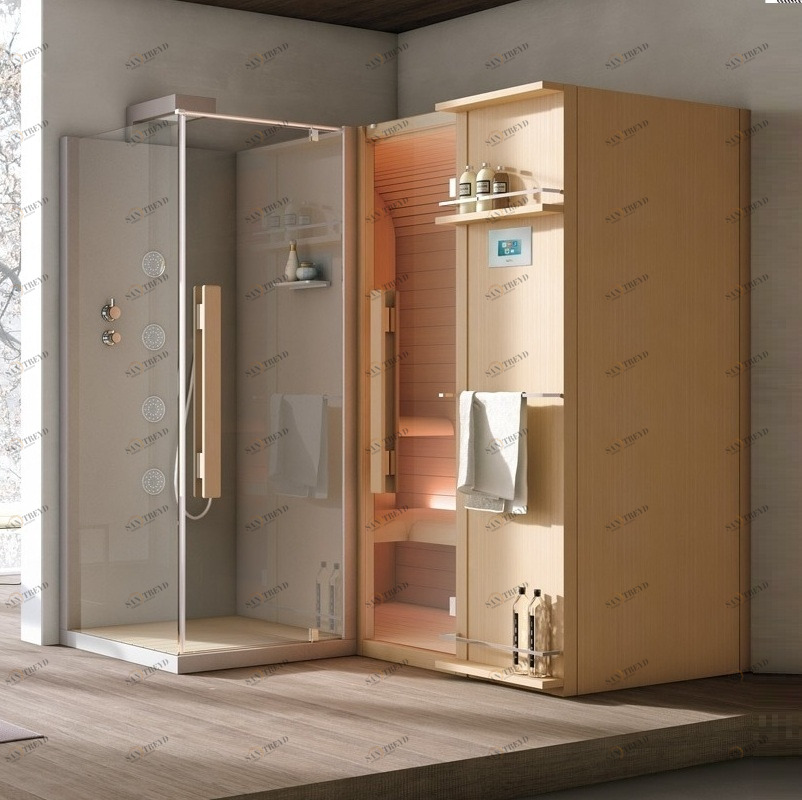 Сауна с душевой кабиной 205x207 УГЛОВАЯ CUNA Gruppo Geromin GHIBLI SSACD7A1DH