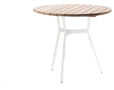 TRIBÙ Круглый садовый стол из алюминия и дерева Branch 07661t/07660t - Вид №1