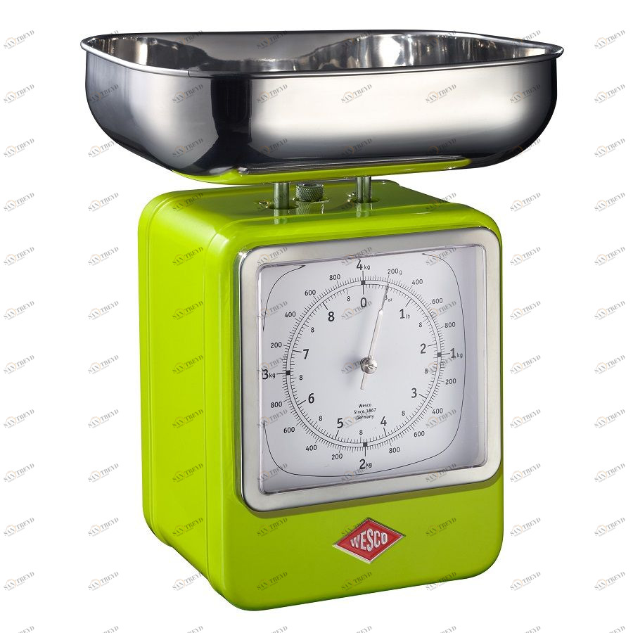Весы с часами, зеленый лайм Wesco 32220420